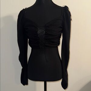 Urban Outfitters Black Ruched Blouse